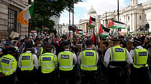 Seven charged in London after protest in support of Palestine Action group