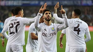 Late own goal and penalty earn Villa 3-1 first-leg win at Brugge