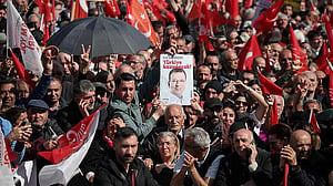 Large crowds rally in Istanbul over jailing of Erdogan's main rival