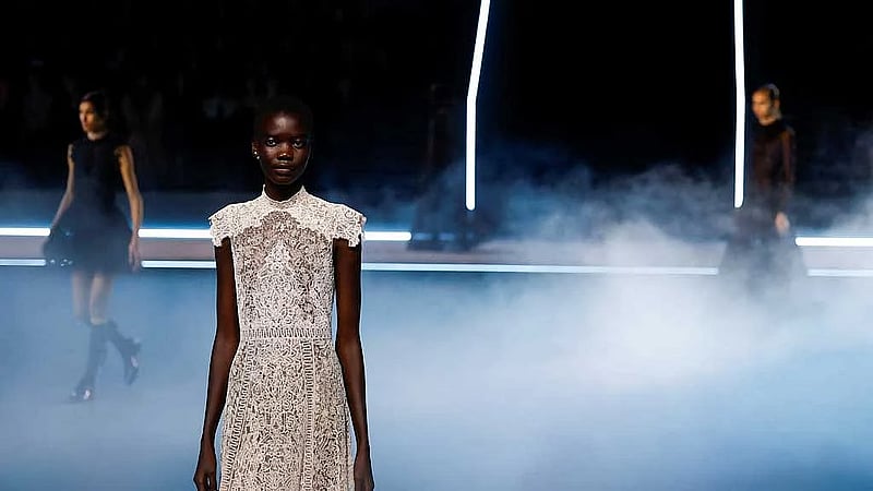 Maria Grazia Chiuri shows ruffled looks for Dior's Fashion Week outing
