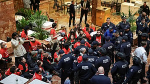 Protesters occupy Trump Tower following arrest of Columbia student