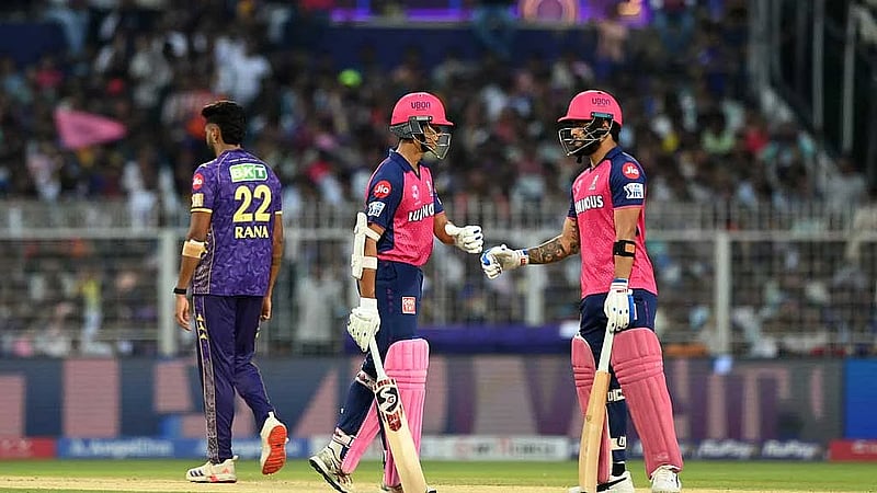 Parag hits six sixes in a row but Rajasthan fall short in chase