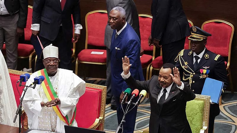 Cameroon swears in world's oldest president after disputed vote