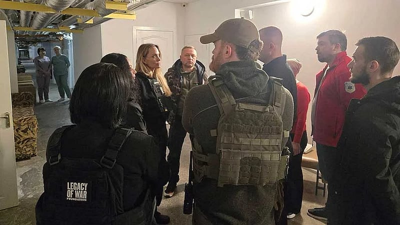 Angelina Jolie visits Ukraine's frontline city Kherson