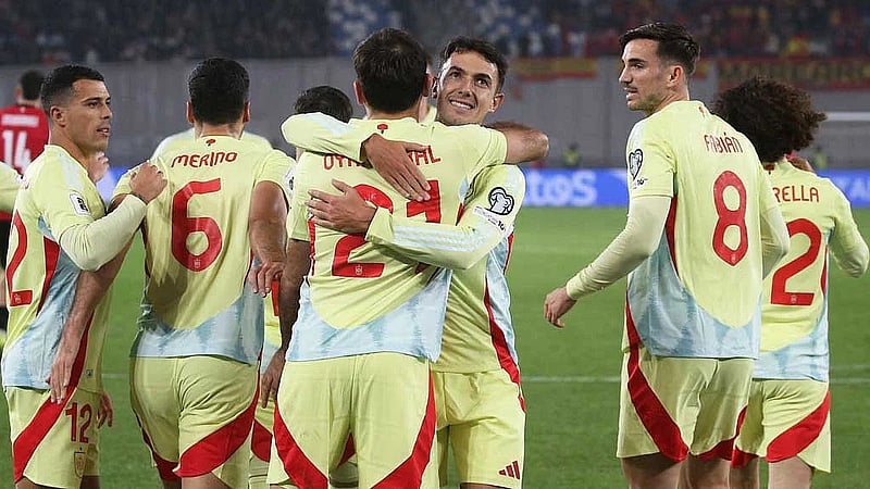 Oyarzabal nets double as Spain beat Georgia to all but seal World Cup spot
