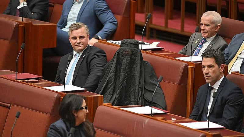 Australian Senate suspends far-right leader over 'disrespectful' burqa stunt