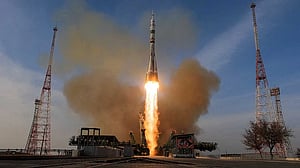 Soyuz spacecraft blasts off for International Space Station with Russian and American crew