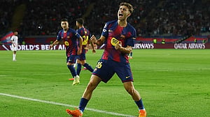 Fermin hat-trick inspires Barcelona to 6-1 rout of Olympiacos