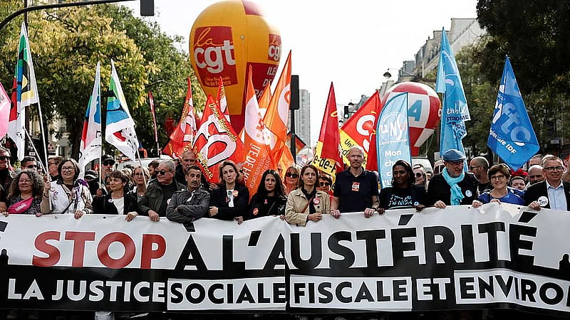 Thousands protest in France against spending cuts
