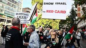 Pro-Palestinian protesters rally against Italy-Israel World Cup qualifier