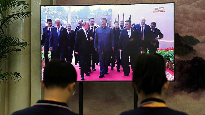 Who were the foreign leaders at China's military parade?