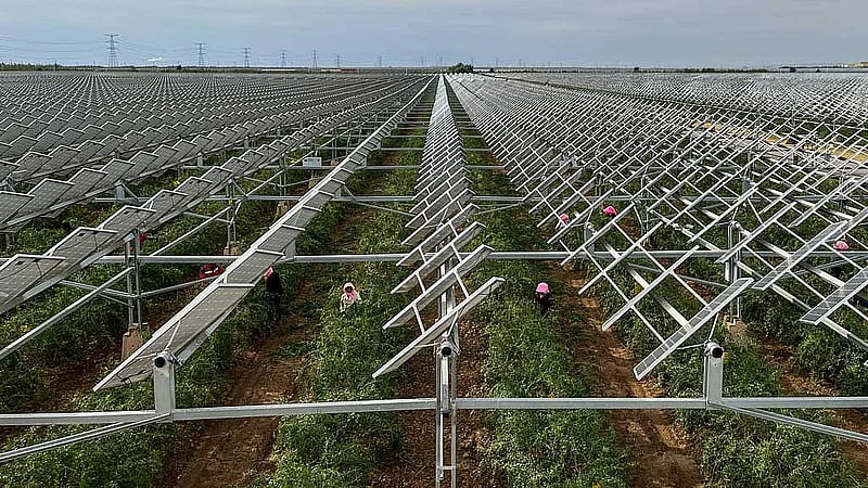 China enlists solar panels in war to halt desert sands