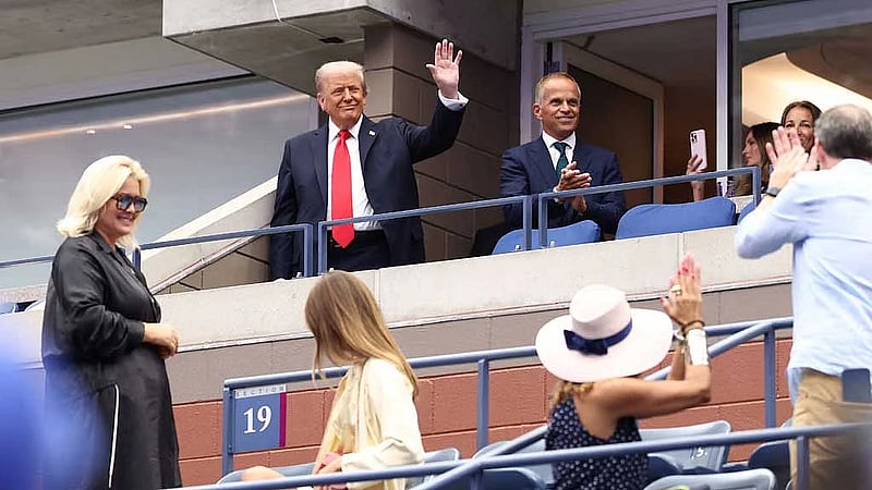 Trump arrives at US Open to cheers and boos, spurs security delay