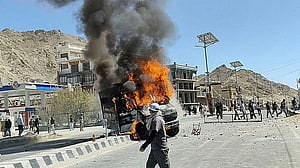 Security forces patrol India's Ladakh during curfew after deadly protests