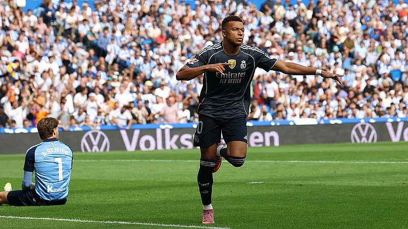 Mbappe shines as 10-Man Real Madrid hold on for 2-1 victory at Real Sociedad