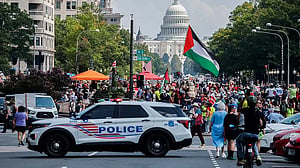 Washington, DC, residents protest against Trump's troop deployment to the city