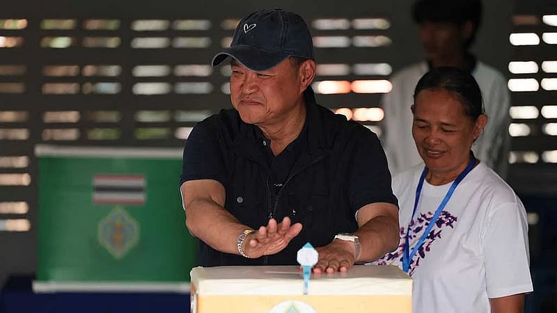 Thailand PM's party takes wide lead in three-way election race