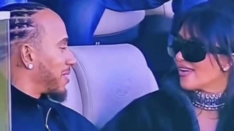 Kim Kardashian, Lewis Hamilton make waves at Super Bowl