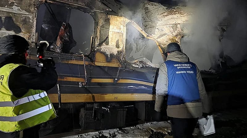 Russian drone strike on passenger train in Kharkiv region kills three, prosecutors say