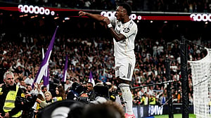 Vinicius strikes twice as Real Madrid edge Atletico 3-2 in pulsating derby
