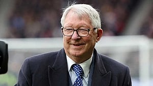 Former United manager Ferguson taken to hospital after health scare at Old Trafford