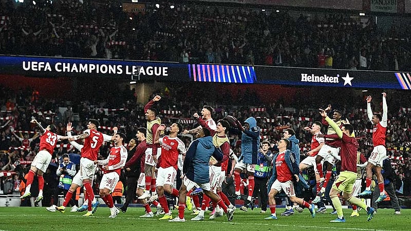 Saka sends Arsenal past Atletico into Champions League final