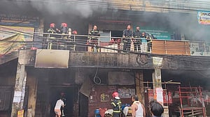 Fire breaks out at Bijoy Sarani market