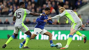 Last-gasp Doku goal salvages City draw at Everton, but still a blow to title hopes