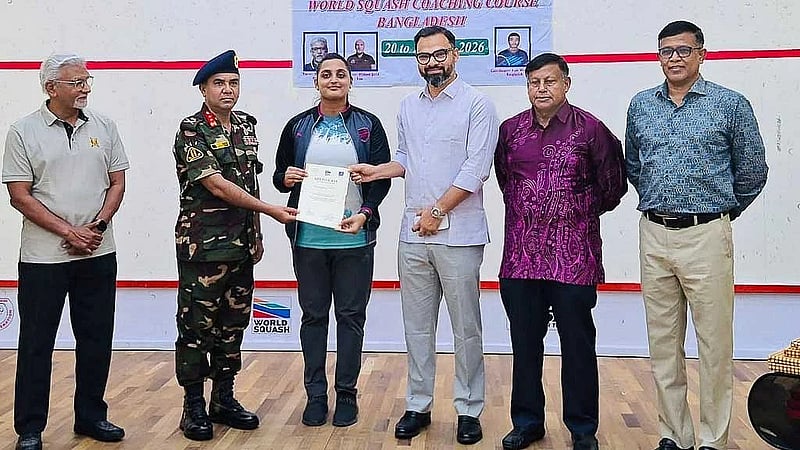 IUB’s Monika becomes first female squash coach in Bangladesh with WSF Level-2