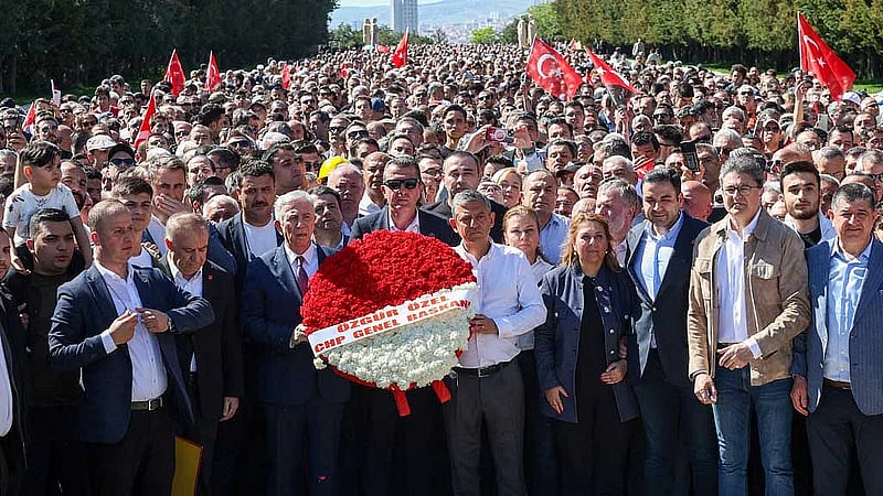 Ousted Turkish opposition leader Ozel draws thousands in Ankara protest