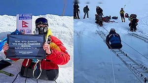 Rustam Nabiev, ex-Russian soldier with no legs, becomes first to climb Everest using only arms
