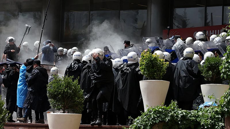 Turkish police force ousted opposition out of headquarters as crisis deepens