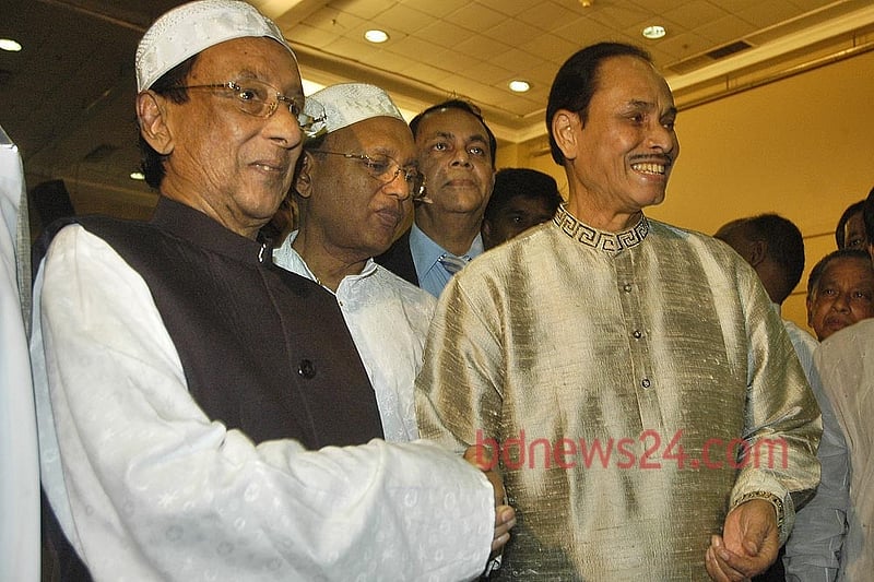 Zillur Rahman with former President HM Ershad at a Bangabhaban programme.
