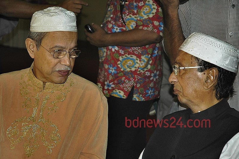 Zillur Rahman with former President AQM Bodruddoza Chowdhury at a Bangabhaban programme.