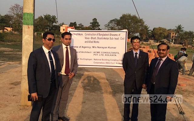 Envoy Zokey Ahad reviews progress of Bangladesh Bhaban construction work at Shantiniketan