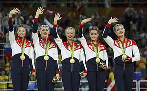 Russia wins fifth straight group all around gold