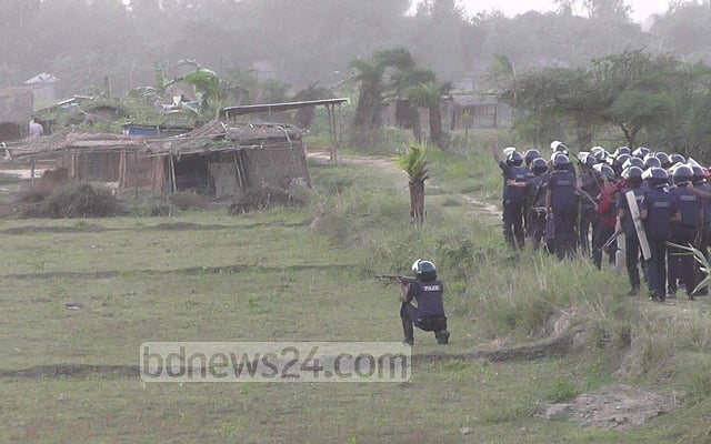 Police opened fire on Santals in Gaibandha on magistrates' orders