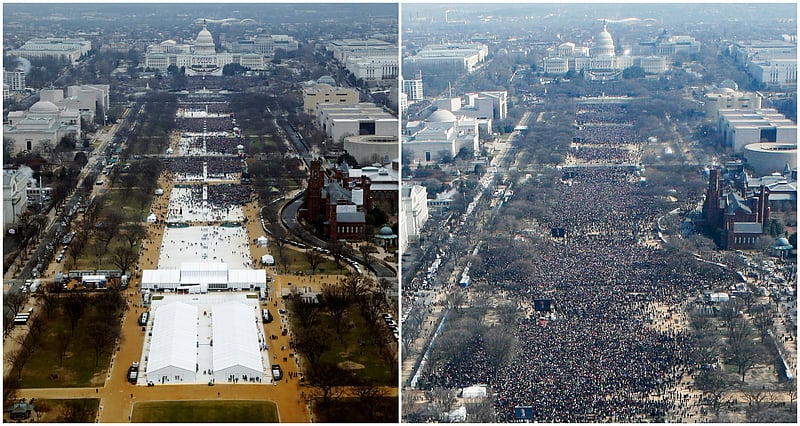 White House accuses media of playing down inauguration crowds