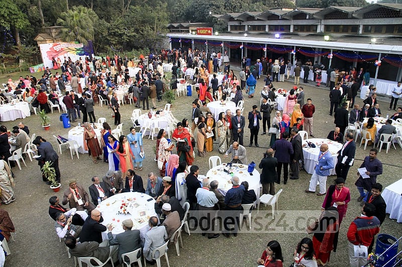 An aerial view of TSC premises of Dhaka University during Saturday's English Department alumni reunion.