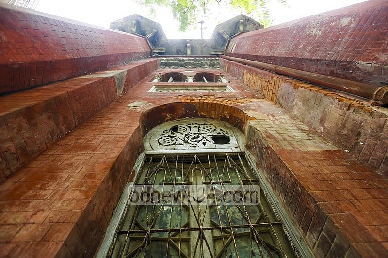 The plasters in many parts of Lalkuthi are coming off due to the lack of maintenance work. Photo: Mahmud Zaman Ovi