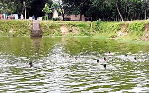 Concrete structures replacing age-old ponds in Sherpur