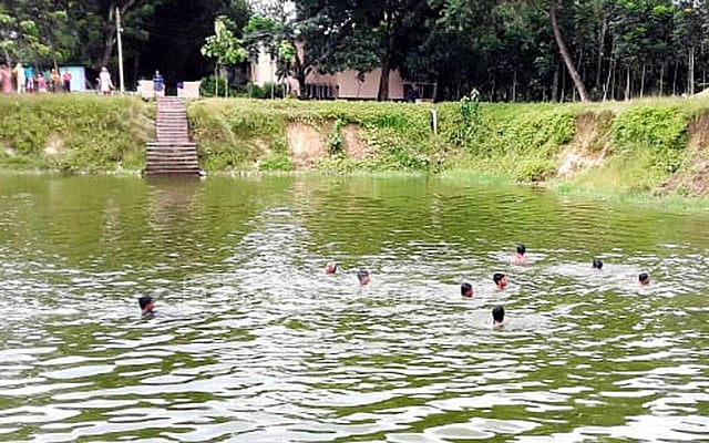 Concrete structures replacing age-old ponds in Sherpur