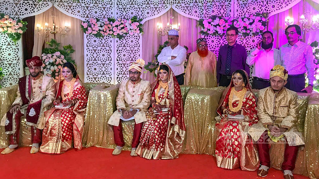 পরিবার ছাড়া বেড়ে ওঠা ৩ কন্যার জাঁকজমক বিয়ে