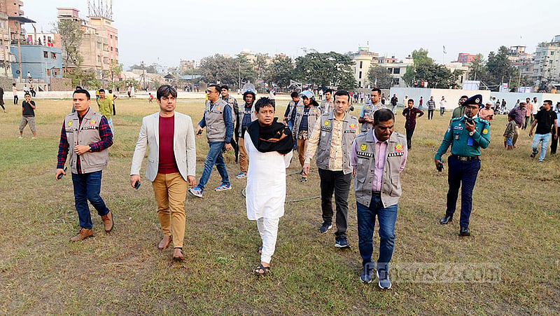 ঢাকায় শনিবার বিএনপির সমাবেশের স্থান নির্ধারণের পর তা পরিদর্শনে যান ঢাকা মহানগর পুলিশের গোয়েন্দা প্রধান হারুন অর রশিদ।