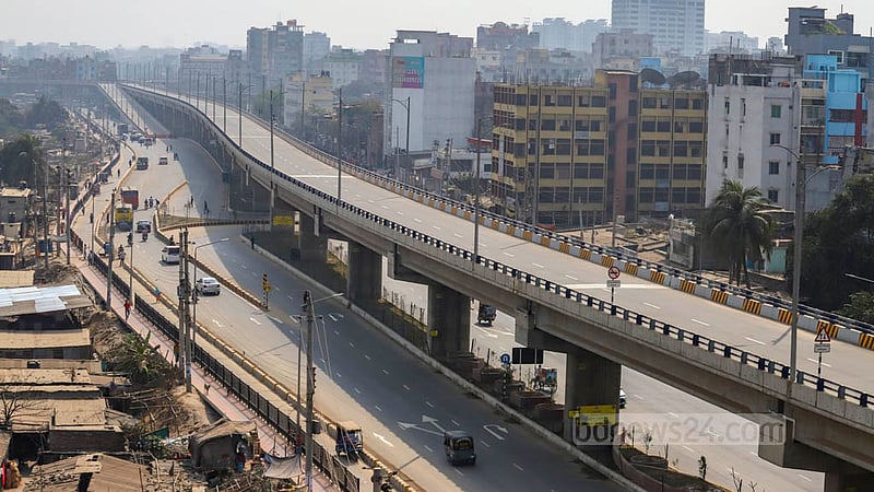 ২ দশমিক ৩৪ কিলোমিটার দীর্ঘ কালশী ফ্লাইওভারটি চালু হলে মিরপুরের সঙ্গে বনানী, উত্তরা এবং রাজধানীর পূর্বাংশের যোগাযোগ আরও সহজ হবে। ছবি: আসিফ মাহমুদ অভি
