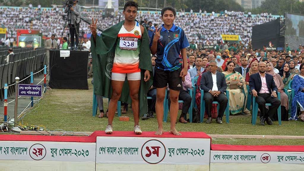যুব গেমসের দ্রুততম মানব-মানবী নাইম ও আইরিন
