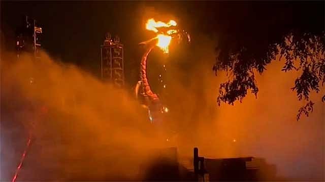 ডিজনিল্যান্ডে ড্রাগন পুড়ল আগুনে