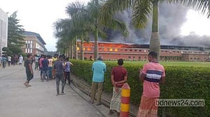 ফরিদপুরে ভয়াবহ আগুনে পুড়ল জুট মিল, বিপুল ক্ষতির আশঙ্কা