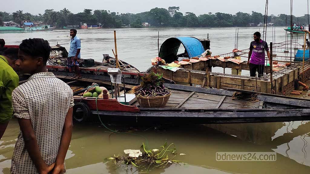 সুনামগঞ্জে বৃষ্টি কমলেও পাহাড়ি ঢলে বাড়ছে নদ-নদীর পানি