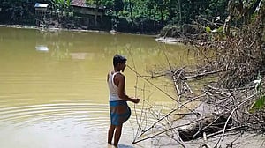 পুকুরে মাছ নেই, আছে বন্যার পানি